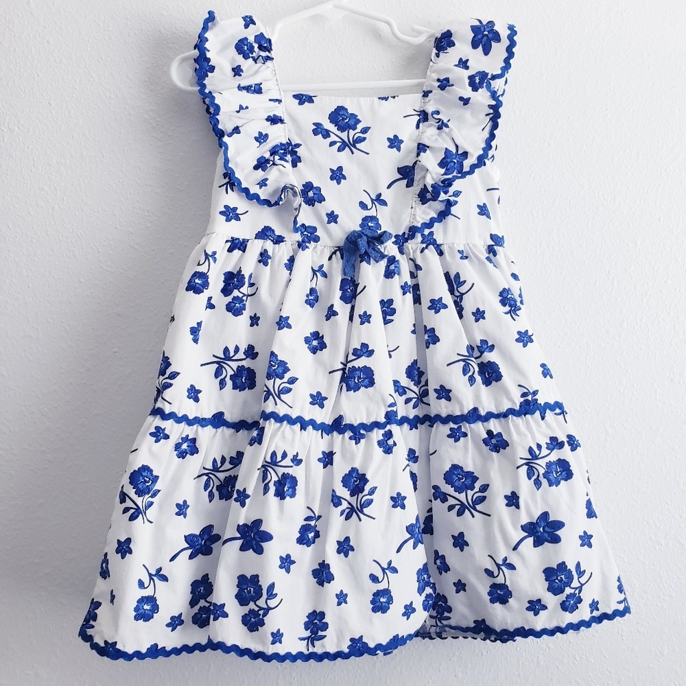 Blueberi Boulevard Floral Ruffle Princess Spring Dress